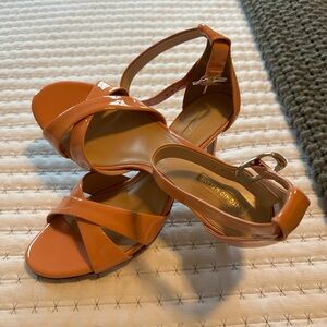 ANTONIO MELANI Orange Patent Heels
